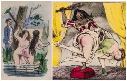Left: The New Ladies' Tickler (1866)
Right: Exhibition of Female Flagellants (1840)
Find them in <a href="https://vintagebdsmart.com/illustrated-books-extra-gallery/">Illustrated Books</a>