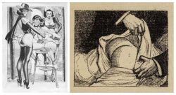 Left: Eric Stanton, <a href="https://vintagebdsmart.com/eric-stanton/">Adventures of Gwendolyne</a> (1979)
Right: Art by Louis Malteste <a href="https://vintagebdsmart.com/louis-malteste/">Fifi d'Arpete</a> (1922)